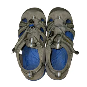 KEEN Suede Leather Waterproof Hiking Sport Sandals Gray Blue Women's 6 thumbnail 6