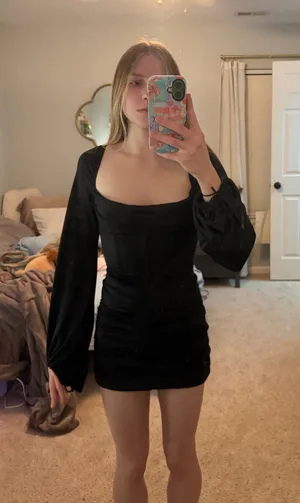 Lucy in the Sky Dress Homecoming Black Sparkly thumbnail 1