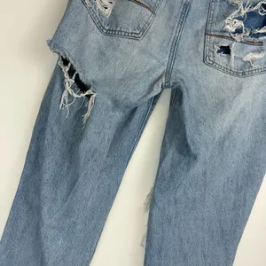 American Eagle Womens 90s Straight Pride Jeans Sz 10 Distressed Light Wash thumbnail 13