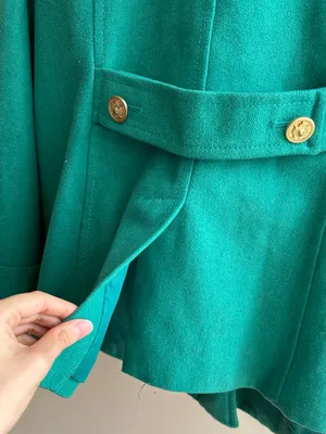 Old Navy Double Breasted Classic Wool Blend Pea Coat, Teal - Blue/Green, Size XL thumbnail 16