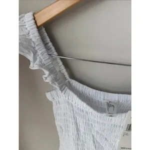 Raisins White Smocked Midi Dress Ruffle Strap Square Neck Cottagecore thumbnail 3