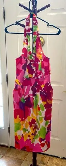 Blu Sage SIZE 14 BRIGHT COLORED HALTERED DRESS thumbnail 1