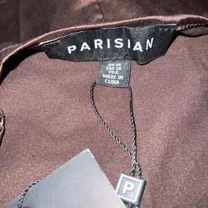 New Parisian satin cami strap top with‎ cowl neck in chocolate brown thumbnail 6
