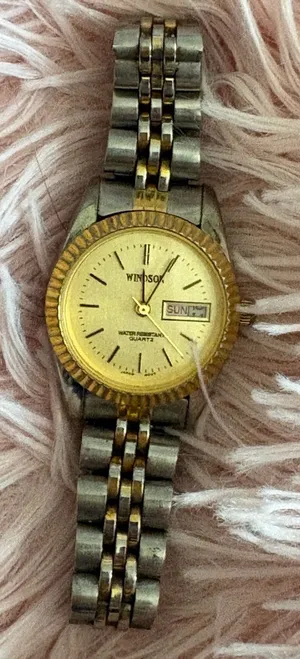 Windsor Vintage Two Tone Fluted Bezel Day Date Quartz Watch thumbnail 1