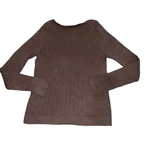 Talbots brown ribbed V‎ neck sweater 14 thumbnail 2