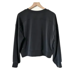 Lululemon Perfectly Oversized Cropped Crew Sweatshirt Charcoal Grey LW3EZLS Sz 6 thumbnail 3