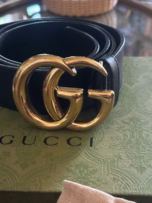 Gucci GG Marmont Belt Black Leather Gold Buckle, Authentic Used Once But Like New Made in Italy, Retail Price $590 Plus Taxes, Come With Box and Dust Bag Size 100/40 thumbnail 3