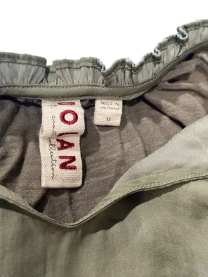 Dolan Anthropologie Prairie Blouse Olive Green Size M Boho Cottagecore Spring thumbnail 3