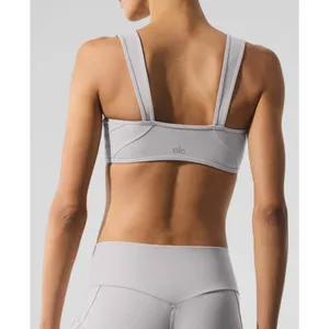 BUNDLE Alo Washed Alosoft Sunray Bra & High-Waist Legging Grey Sky Wash SET XS thumbnail 5