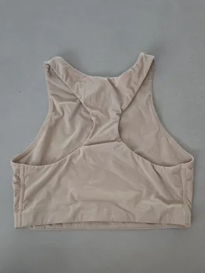 Skims Beige Sleeveless High-Neck Sport Bra Size S thumbnail 4