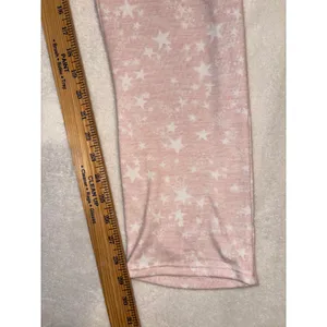 Caution To The Wind Pink Star Print‎ Pajama Set Medium Long Sleeve Top Joggers thumbnail 9