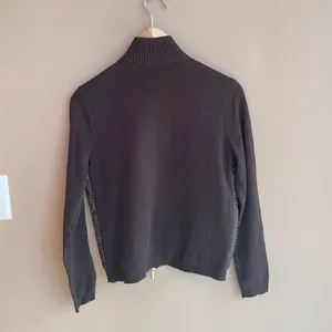 Lauren Ralph Lauren Silk Cashmere Full Zip Printed Jacket in‎ Brown Size Small thumbnail 2