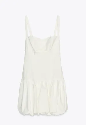 Zara mini dress balloon cut out Elegant White Sleeveless Dress thumbnail 7