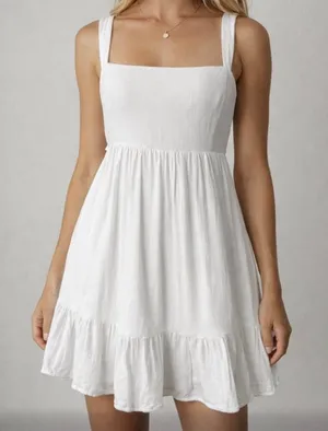 Lulus White Tie Back Dress thumbnail 1