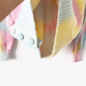 LoveShackFancy Naveen Alpaca Blend Pastel Tie Dye V-Neck Oversized Cozy Sweater thumbnail 7