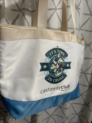 Castaway Club Disney Cruise Line White & Blue Tote Bag thumbnail 8
