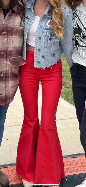 Free People Red Jeans Flare thumbnail 1