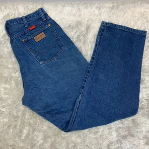 Wrangler Medium Wash Western Jeans Sz 13 x 32 Straight Leg thumbnail 1