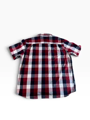 Carhartt Men’s XL Regular Plaid Short Sleeve Button Up Shirt Red Navy NWT thumbnail 2