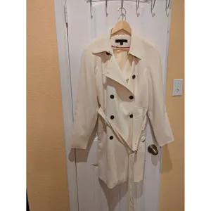 Ann Klein Belted Trench Coat Ivory- Women’s M thumbnail 3