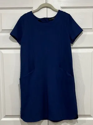 Banana Republic Pocket Dress Short Sleeve Womens Blue Size‎ 10 thumbnail 1