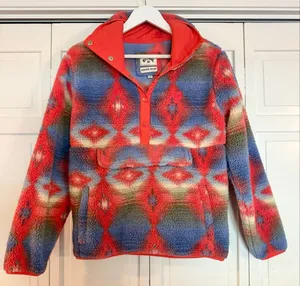 Billabong switchback Aztec print Sherpa fleece pullover size M thumbnail 2