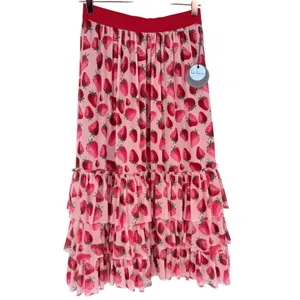 NWT Anthropologie Eva Franco‎ Strawberry Print Tiered Tulle Midi Skirt Size XS thumbnail 5