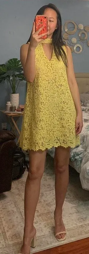 Blu Pepper Yellow Lace Dress thumbnail 2