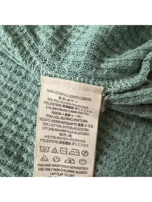 Free People We the Free Must Have Henley Waffle Aqua blue Long Sleeve size large thumbnail 8