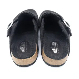 Cliffs by White Mountain Black Faux Suede Faux Fur Lined Buckle Clogs Women 8.5 thumbnail 7