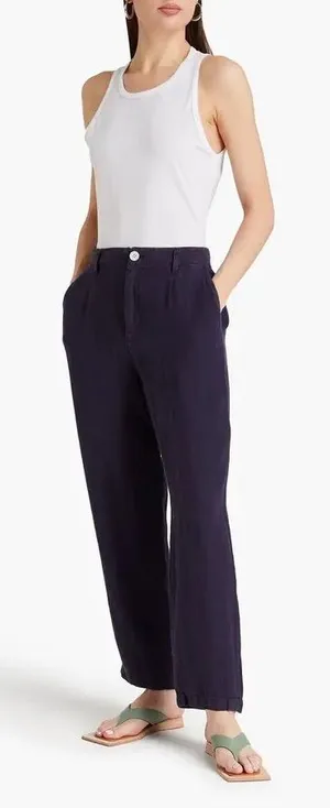 ALEX‎ MILL Linen Straight-Leg Trousers in navy size 2 thumbnail 1
