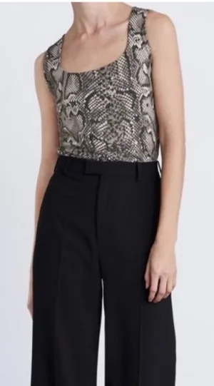 ZARA Snake Pattern Stretch Square Neck Tank Top Small thumbnail 1