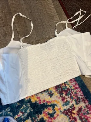 Abercrombie White Tie-Front Cropped Cami Top thumbnail 8