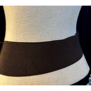 Vintage Style Brown Elastic Cinch Belt Wide Faux Leather Buckle Plus Size 18/20 thumbnail 6
