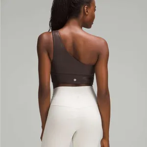 Lululemon Align Asymmetrical Rib Bra C/D *Shine in Espresso Size 8 NWT thumbnail 3