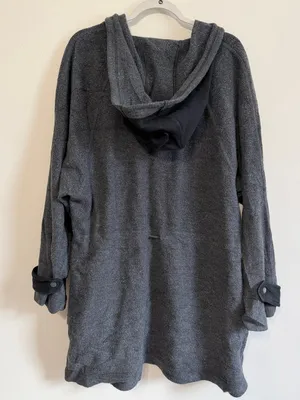 Free People Sadie Surplus Knit Jacket Hoodie Grey Size Small Oversized Fleece thumbnail 8