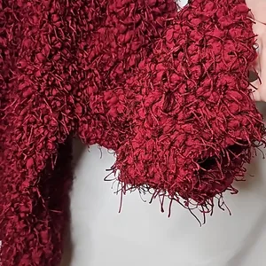 NWOT Zara burgundy red fuzzy popcorn warm sweater sz Small thumbnail 3
