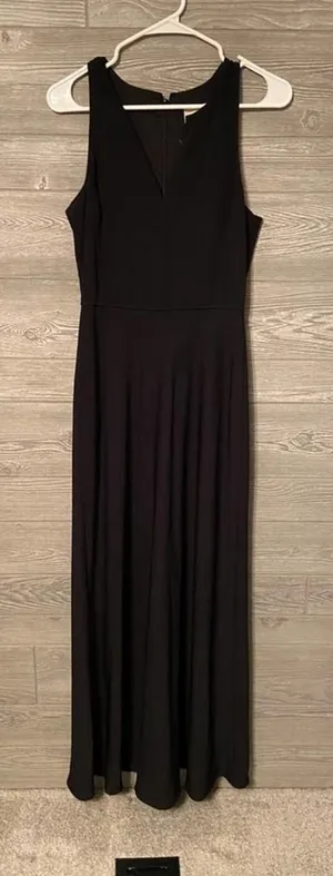 J.Crew Black V-Neck Sleeveless Maxi Dress‎ Formal Evening Gown Size 2 thumbnail 1