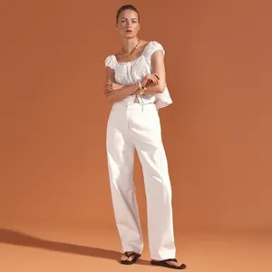 NWT!! J. CREW Lower Rise‎ Full Length Slim Wide Jeans Solid White Retro Size 24 thumbnail 5