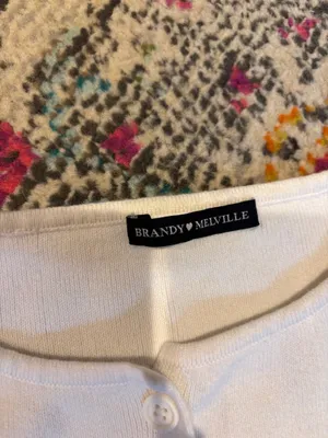 Brandy Melville Button Tank Top White thumbnail 2