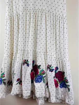 HATCH White Floral Embroidered Tiered Maternity Dress Size 1 Small thumbnail 6