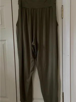 Source Unknown Olive Green Draped Jogger Pants thumbnail 2