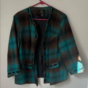 Trenz Woman Womens Plaid Cropped Blazer Size 1X ✔️ thumbnail 1
