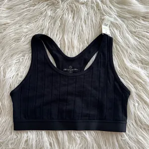Aerie Cozy Class Ribbed Knit Sports Bra True Black Size Large thumbnail 1
