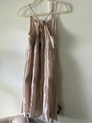 Wishlist Cream Midi Dress with Crochet Trim thumbnail 4