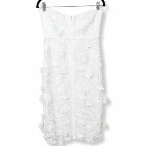 Lulus NWOT Elevated Sensation White 3D Floral Embroidered Midi Dress Medium thumbnail 8