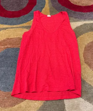 J. Crew Red Loose Tank Top 100% Cotton Lightweight Material Women’s Size Small thumbnail 1