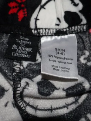 Disney The Nightmare Before Christmas Womens pj's Sleepwear cuff Pant Pajama small 4-6 thumbnail 4