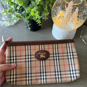 Burberry Checkered Zip Pouch Clutch thumbnail 5