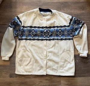 Vintage 80s/90s J Designs USA Aztec Southwestern Fleece Jacket thumbnail 1